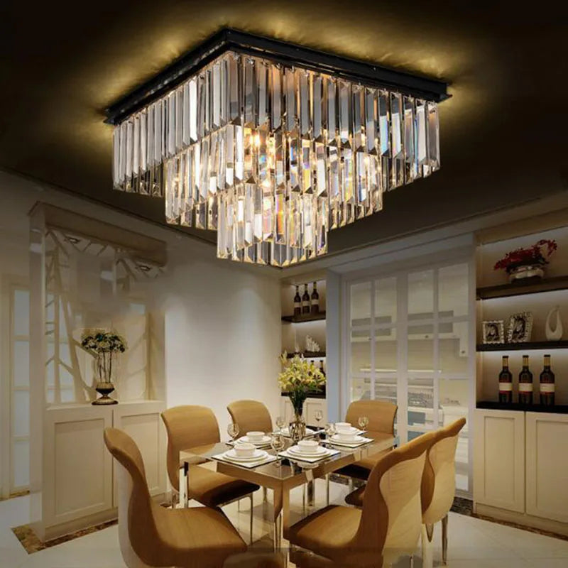 Afralia™ Crystal Ceiling Light: Modern Vintage Flush Mount for Home and Hotel Décor