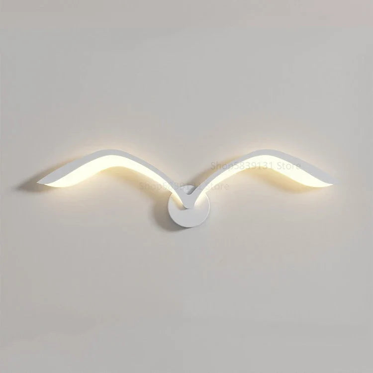 Afralia™ Modern Seagull LED Wall Light for Indoor Living Room and TV Wall