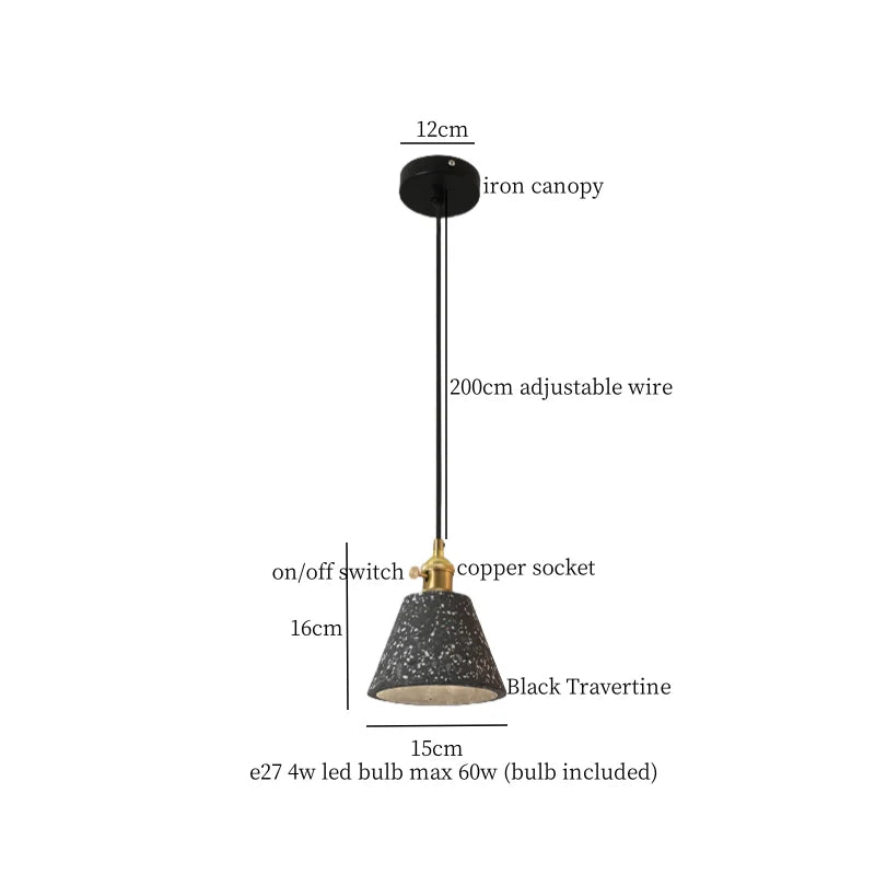 Afralia™ Terrazzo LED Pendant Light - Modern Wabi Sabi Interior Lighting for Living Room