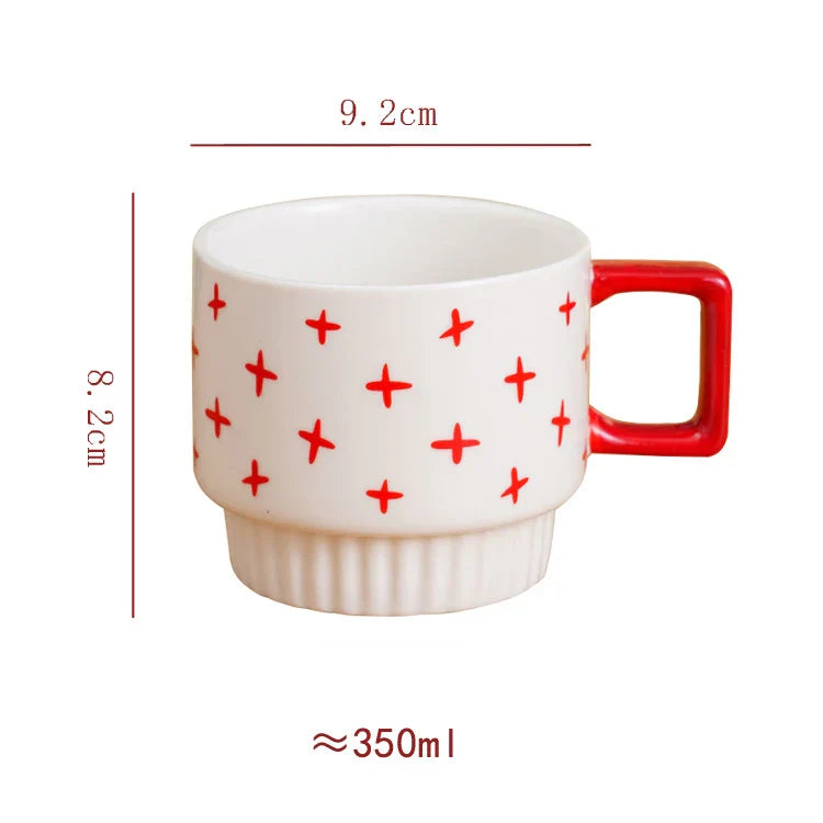Afralia™ Minimalist Porcelain Stacking Mugs Set for Coffee, Tea, Juice, and More