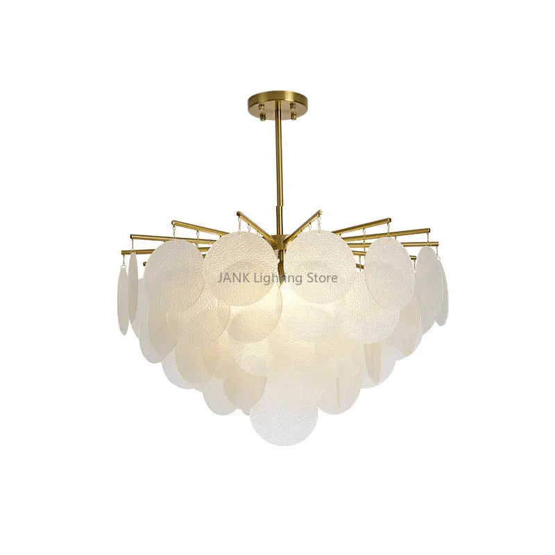 Afralia™ Glass LED Chandelier 50cm Diameter for Living Room, Dining, Island - Lighting Fixtures