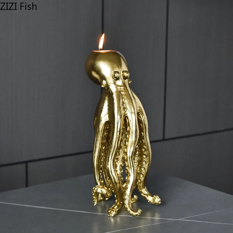 Octopus Candle Holders Afralia™: Romantic Desk Decoration for Room Aesthetic.