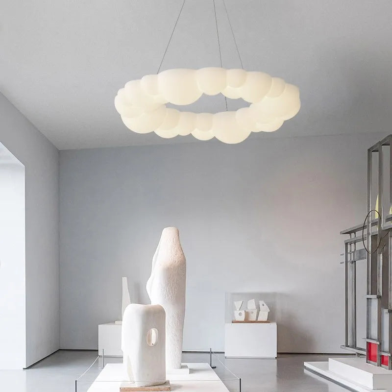 Afralia™ Cloud Living Room Ceiling Lamp Bedroom Light Simple Restaurant Designer Atmospheric Cream Wind