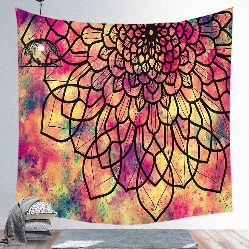 Afralia™ Psychedelic Mandala Sun Moon Tapestry Wall Hanging for Home Decor