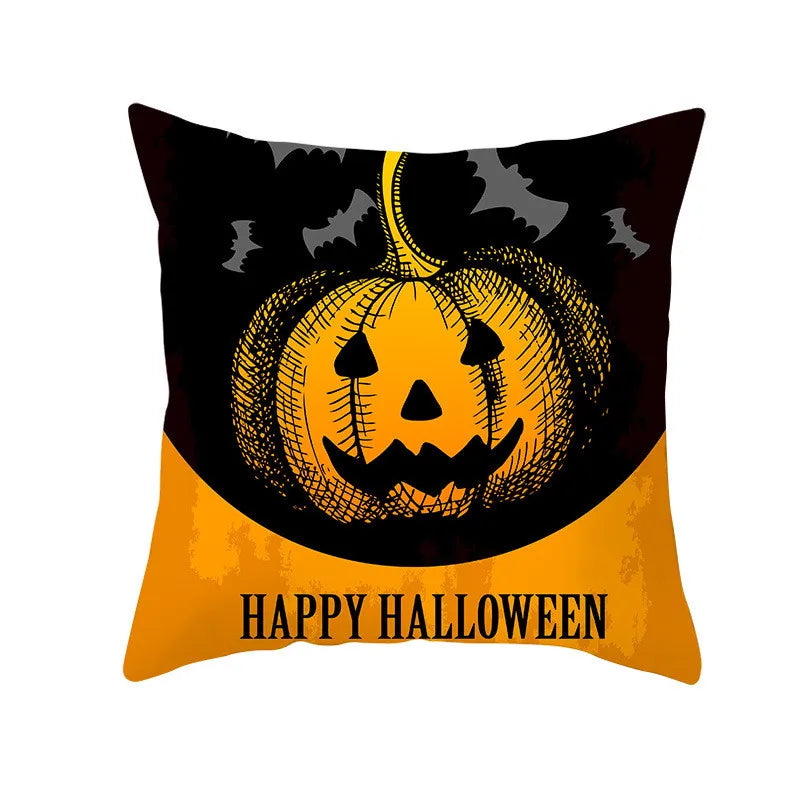 Afralia™ Pumpkin Stripe Halloween Pillowcase Home Decor - Polyester Cushion Cover for Sofa