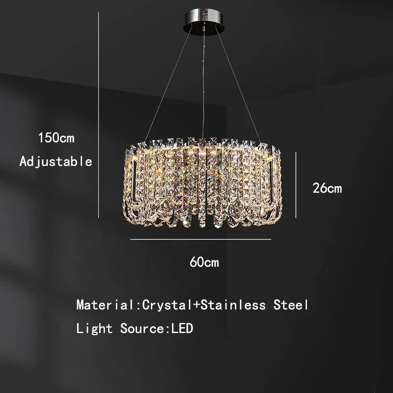 Afralia™ Crystal Pendant Ceiling Lamp LED Luxury Hanging Light