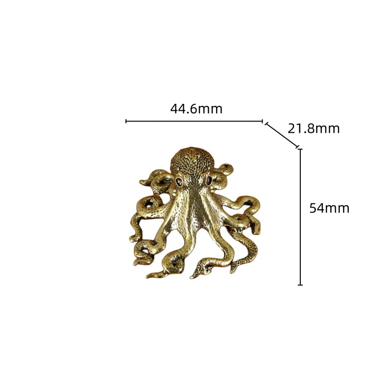 Afralia™ Brass Octopus Sculpture: Golden Metal Home Decor Figurine