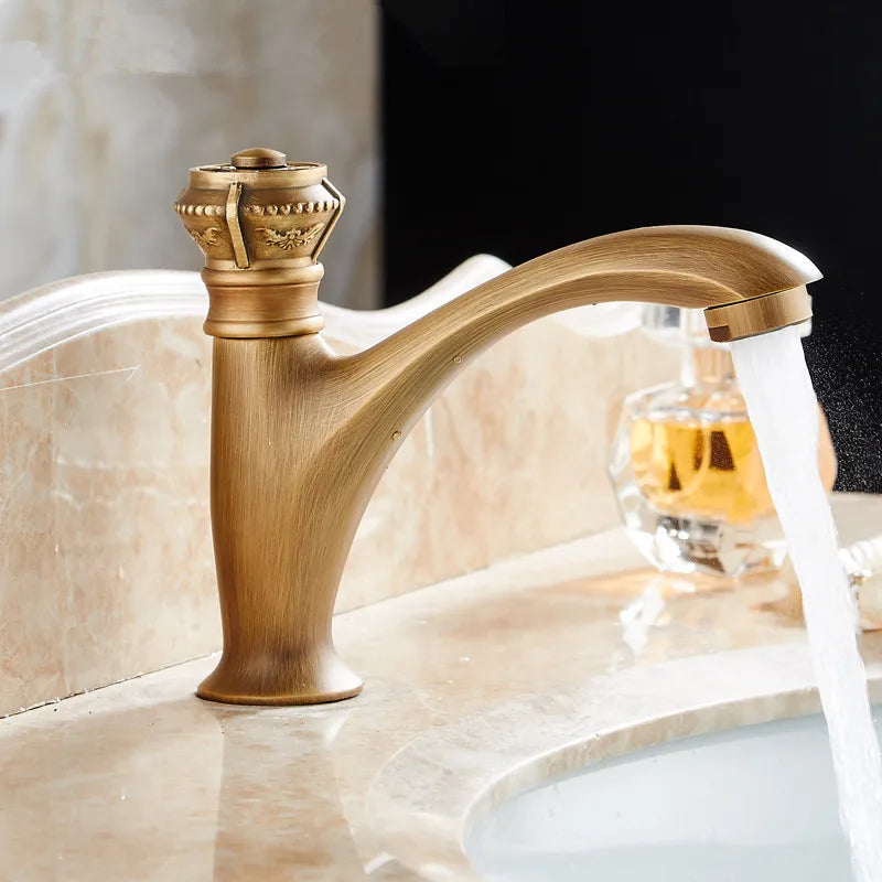 Afralia™ Brushed Bronze Basin Faucet Single Lever Cold Water Mixer Tap