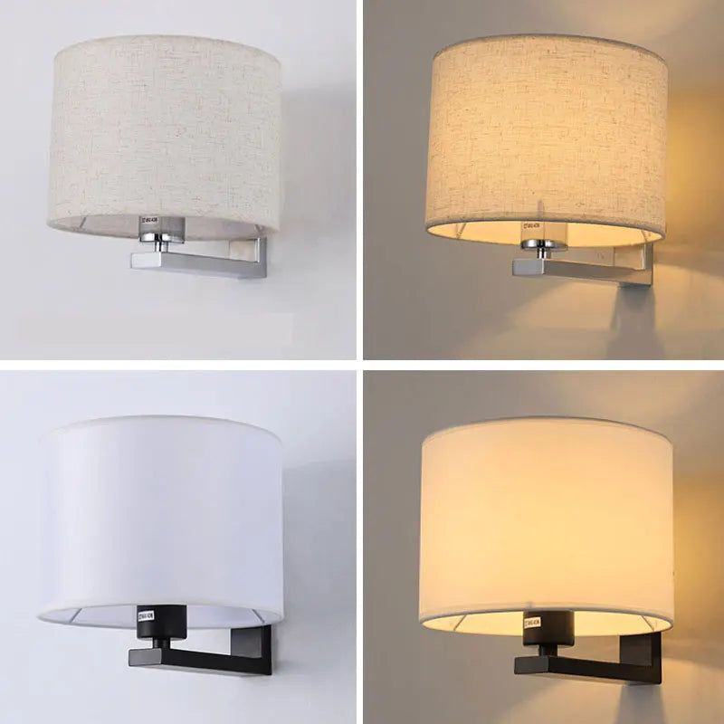 Afralia™ Chinese Style Cloth Covered Wall Lamp for Bedroom and Living Room