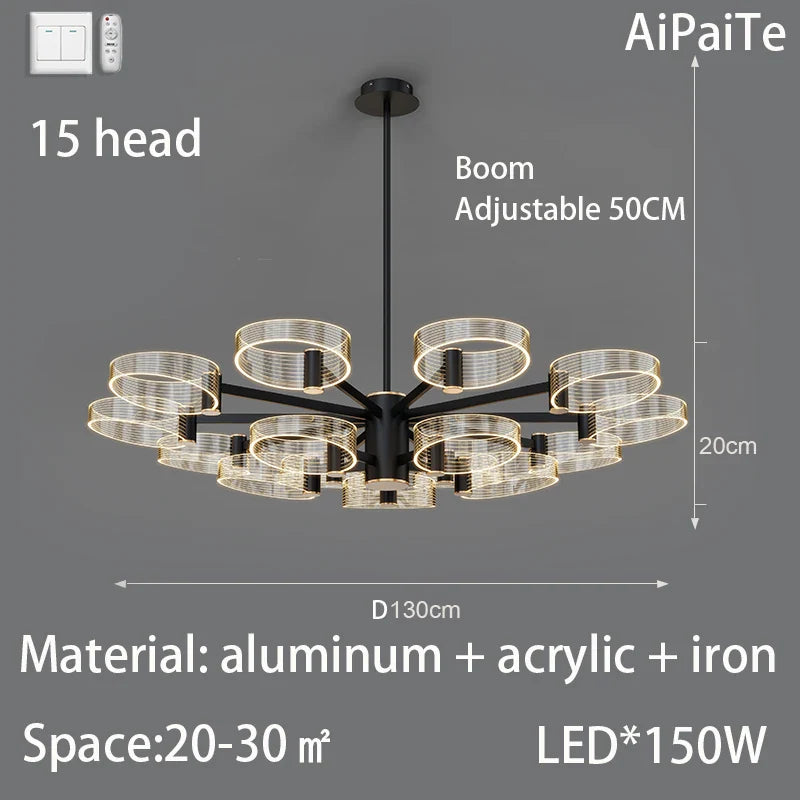 Afralia™ Luxury Acrylic Chandelier for Living Room, Bedroom, Kitchen - LED 220V Luster