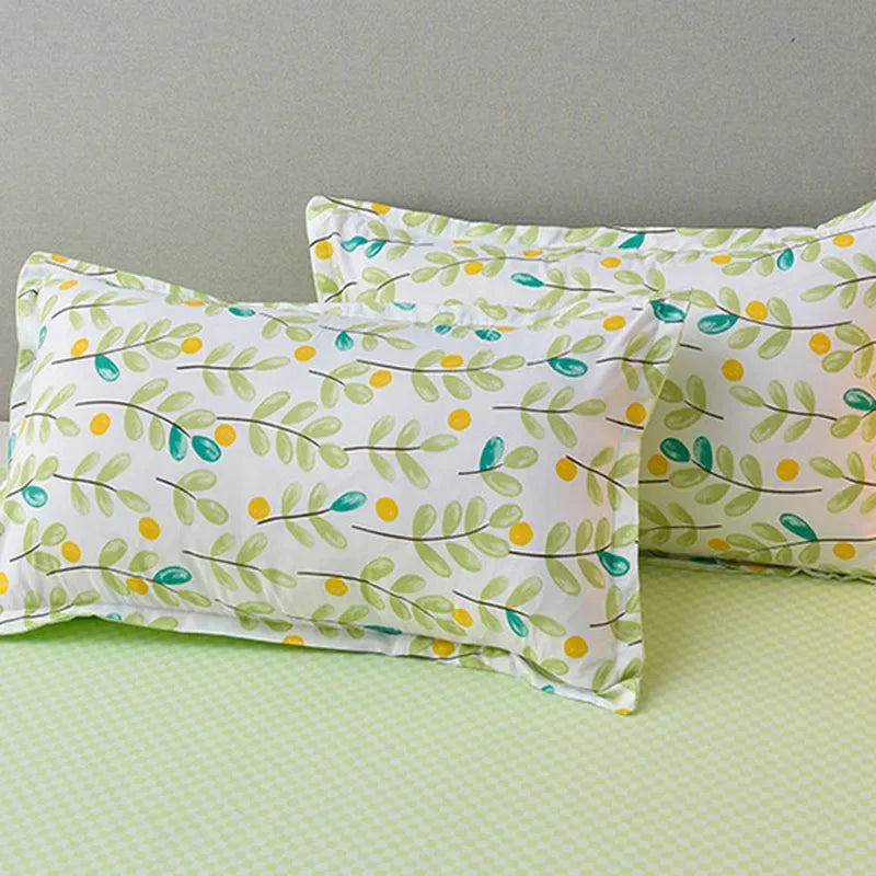 Afralia™ Plant Print Bedding Set: Skin-Friendly Duvet Cover & Bedsheet for All Seasons