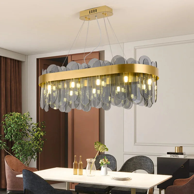 Afralia™ Nordic Glass LED Chandelier for Living Spaces, Hotels, and Restaurants