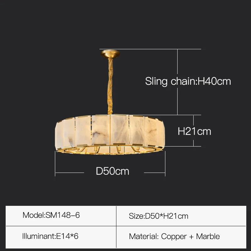 Afralia™ Marble Copper Chandelier: Elegant Modern Luxury Lighting for Living Room, Bedroom & Dining