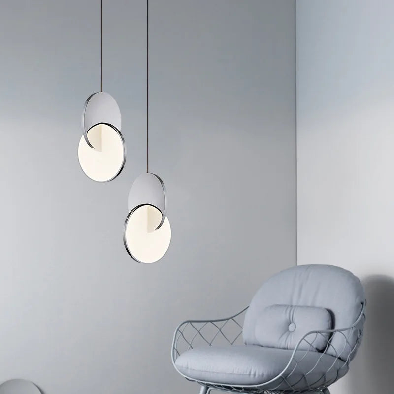 Afralia™ Stainless Steel LED Round Pendant Light - Ceiling Hanging Lamp