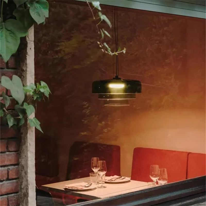 Afralia™ Levels Colorful Glass Pendant Light: Modern LED Chandelier for Dining Room, Bar, and Living Room