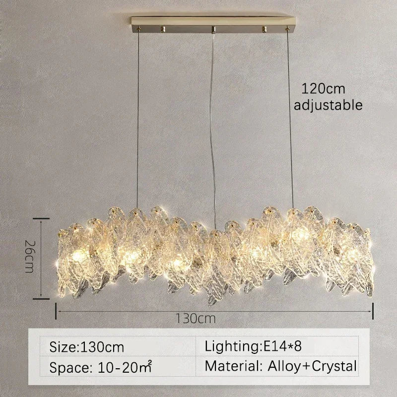 Afralia™ Glass Petal LED Chandelier for Bedroom Dining Living Room Lighting
