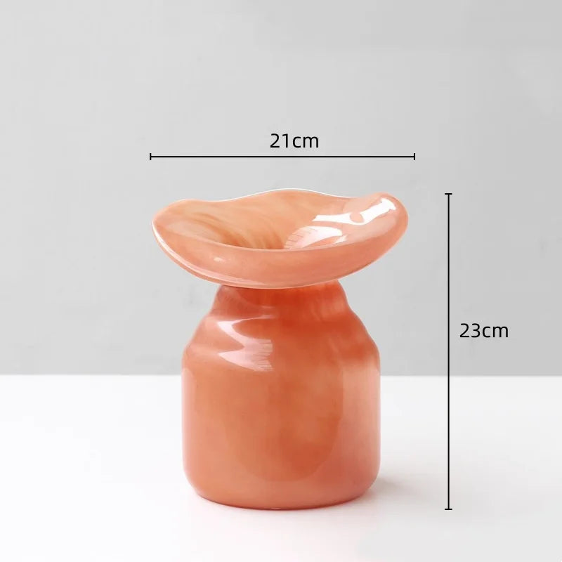 Afralia™ Wide-mouth Glass Hydroponic Color Vase for Home Decoration