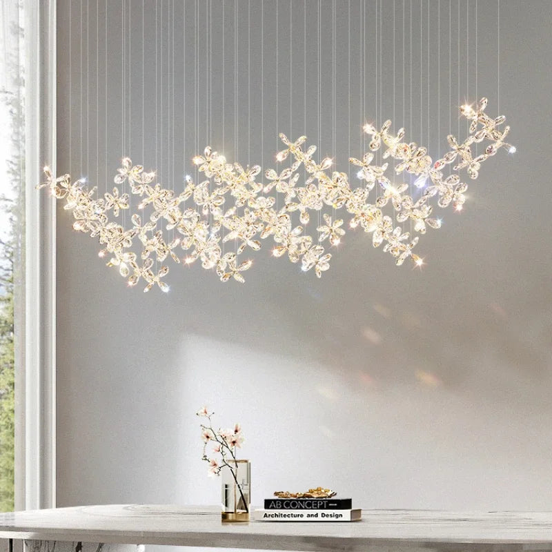 Afralia™ Crystal LED Chandelier: Modern Luxury Flower Shaped Decorative Lighting