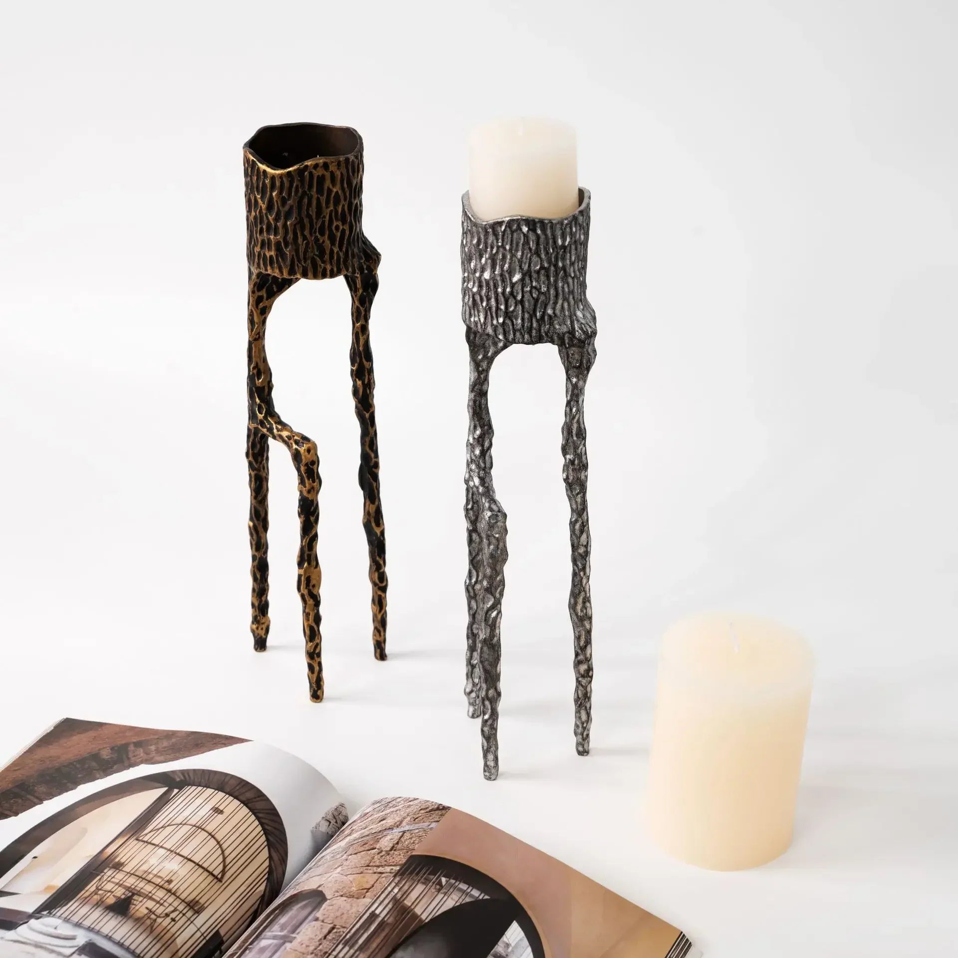 Afralia™ Triangular Zinc Alloy Candlestick Holder Wedding Centerpieces Home Decoration