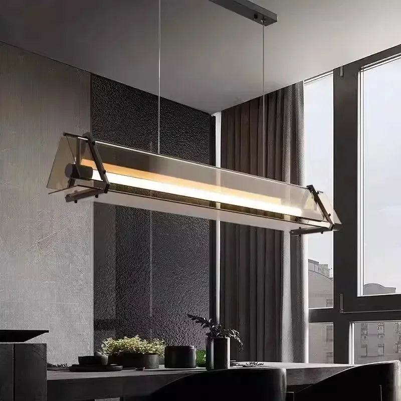 Afralia™ Glass LED Tube Chandelier Pendant - Nordic Style for Dining Room, Kitchen, Living Room