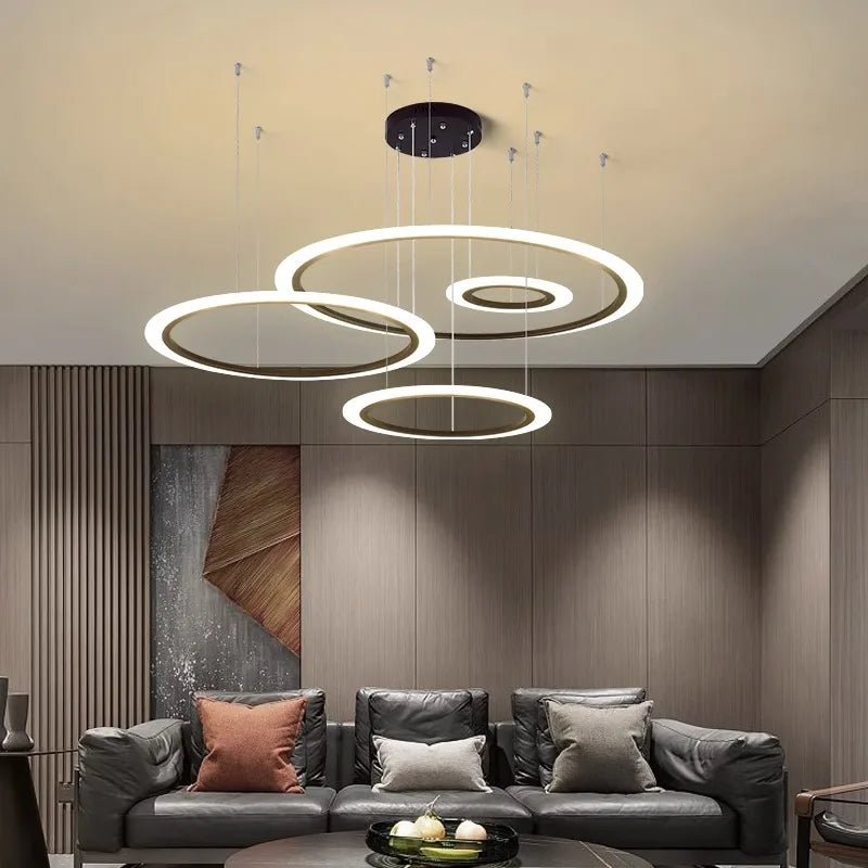 Afralia™ Modern Indoor Pendant Lights LED Chandelier Ceiling Lamp Dining Room Lighting