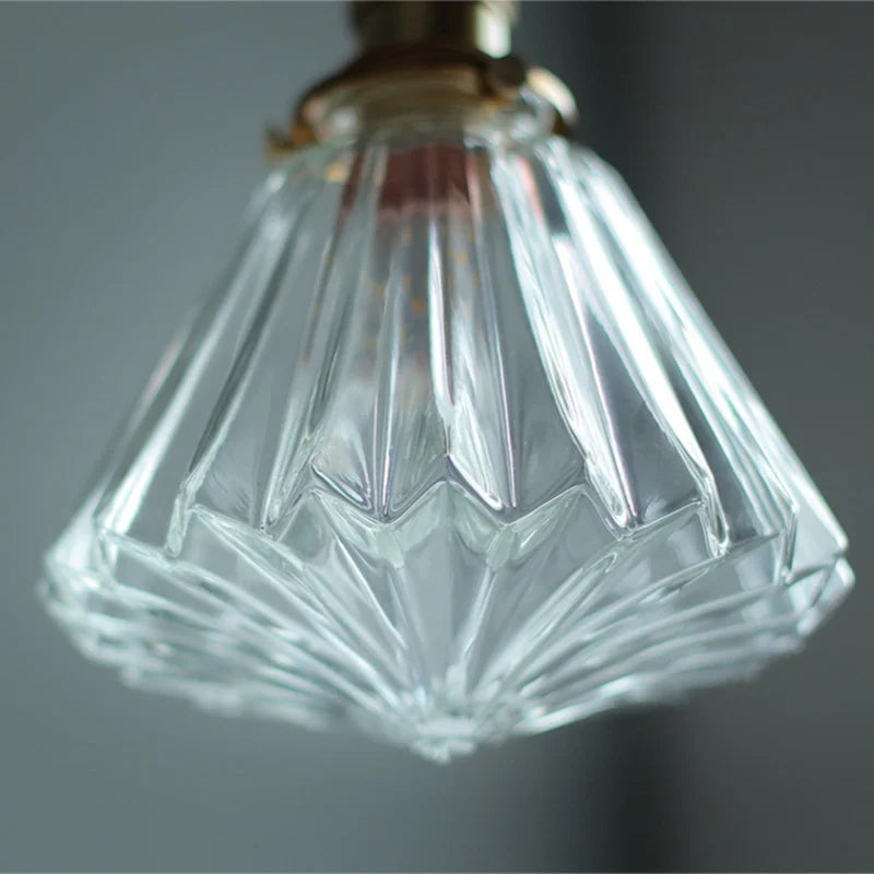 Afralia™ Clear Glass Copper LED Pendant Lamp for Home Decor and Lighting