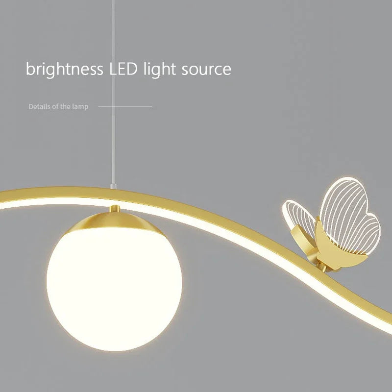 Afralia™ Butterfly Chandelier: Modern Minimalist Pendant Lamp for Dining Room, Study, Bar