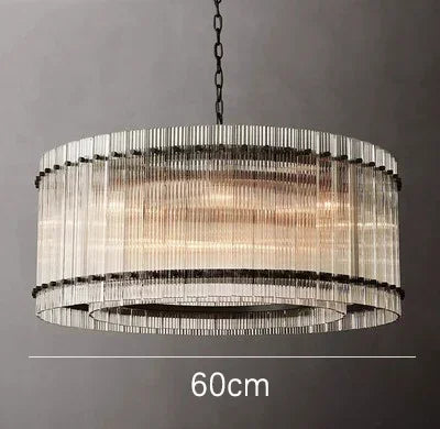 Afralia™ Gold Double Layer Ring Crystal Pendant Light for Bedroom Dining Living Room