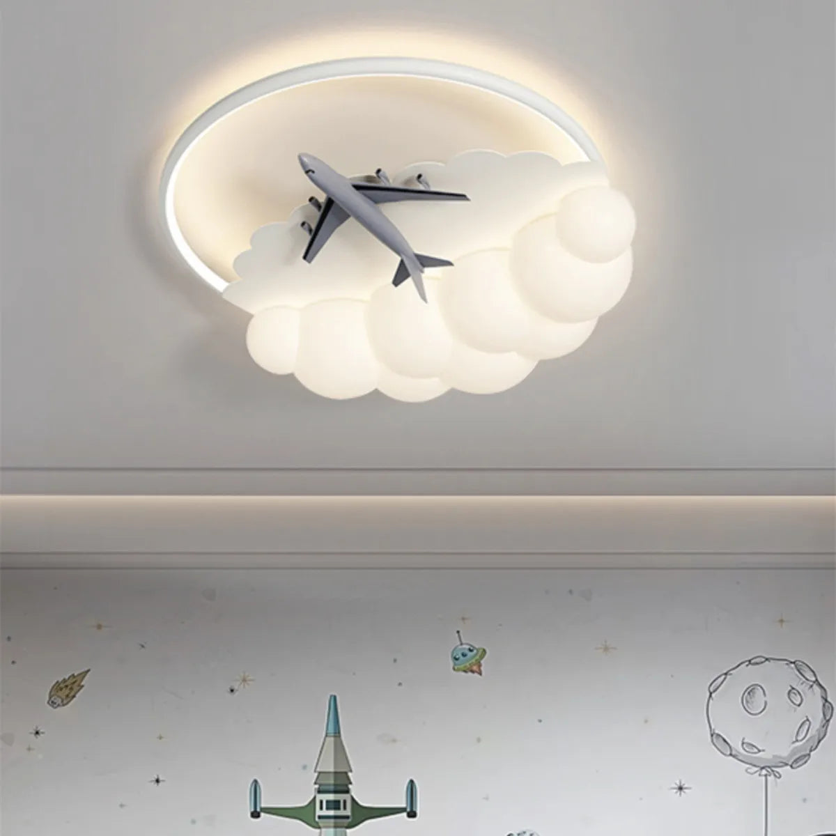 Afralia™ Kids Cloud Airplane Chandelier Ceiling Light for Children's Bedroom