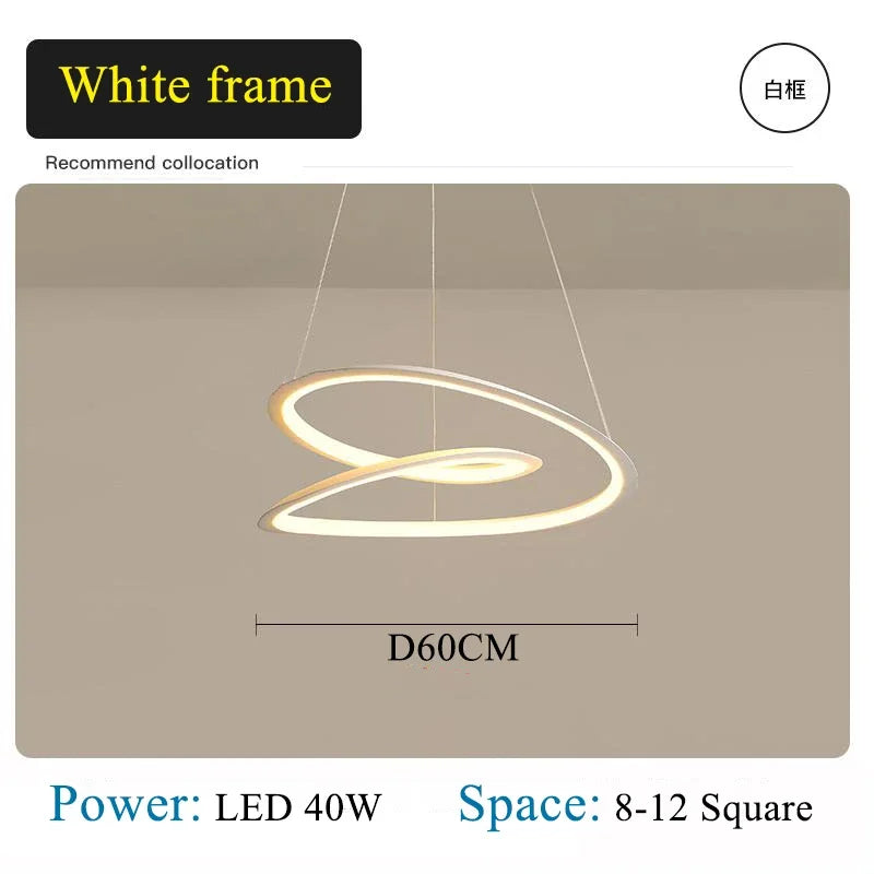 Afralia™ Kepler Round LED Chandelier for Living Room Decor White Pendant Lamp