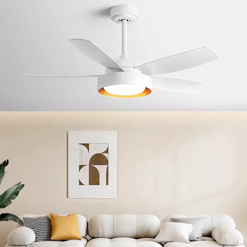 Afralia™ 5-Blade Ceiling Fan with Remote Control & LED Light - Silent Motor