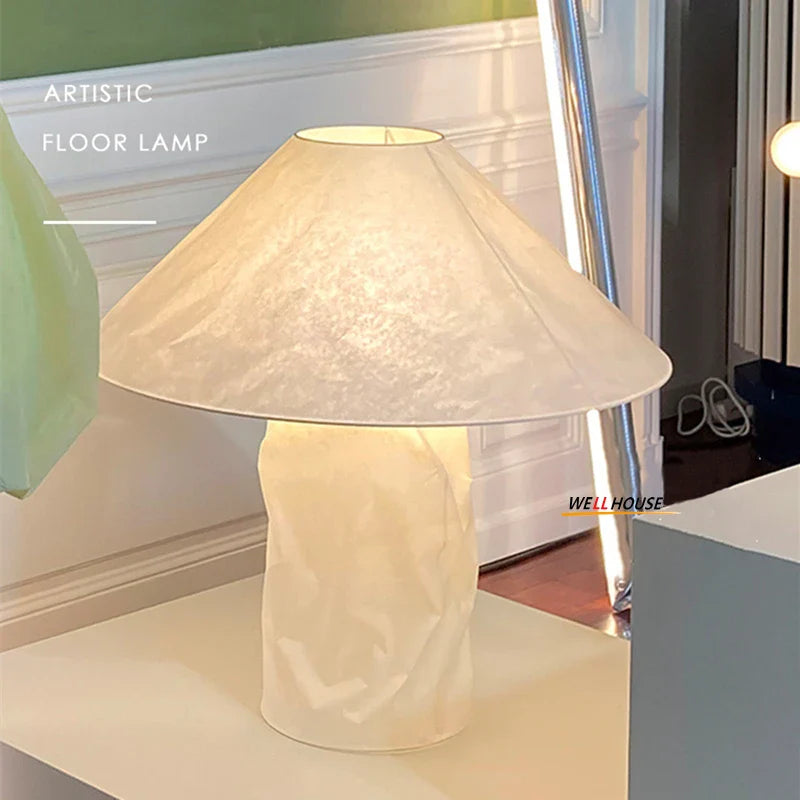 Afralia™ Japanese Paper Floor Lamp: Nordic Design Wabi Sabi LED Table Lamp for Bedroom, Living Room