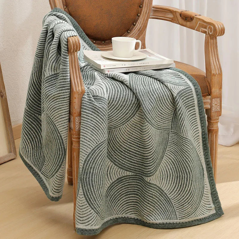 Afralia™ Nordic Geometric Jacquard Blanket: Multi-Purpose Sofa & Travel Friendly Bedspread