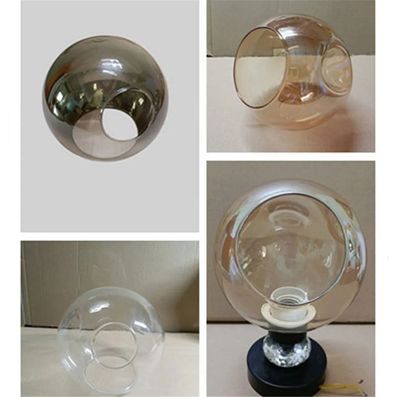 Afralia™ Side Opening Glass Shade Replacement for E27 Socket, D15cm, 45°C - Table Lamp Chandelier Cover