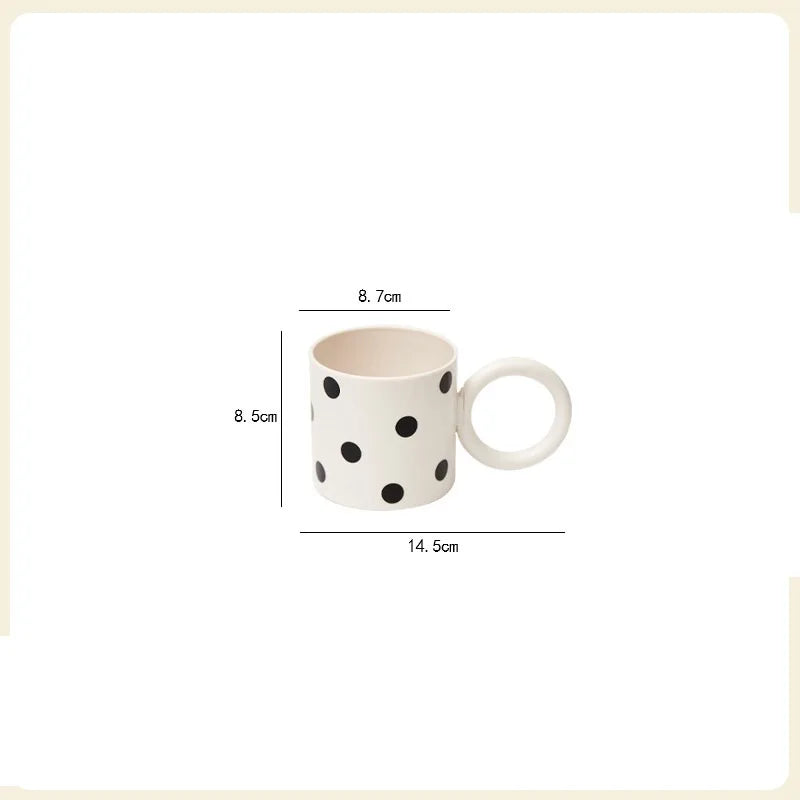 Afralia™ Modern Print Porcelain Mug with 300ml Capacity and Ring Handle