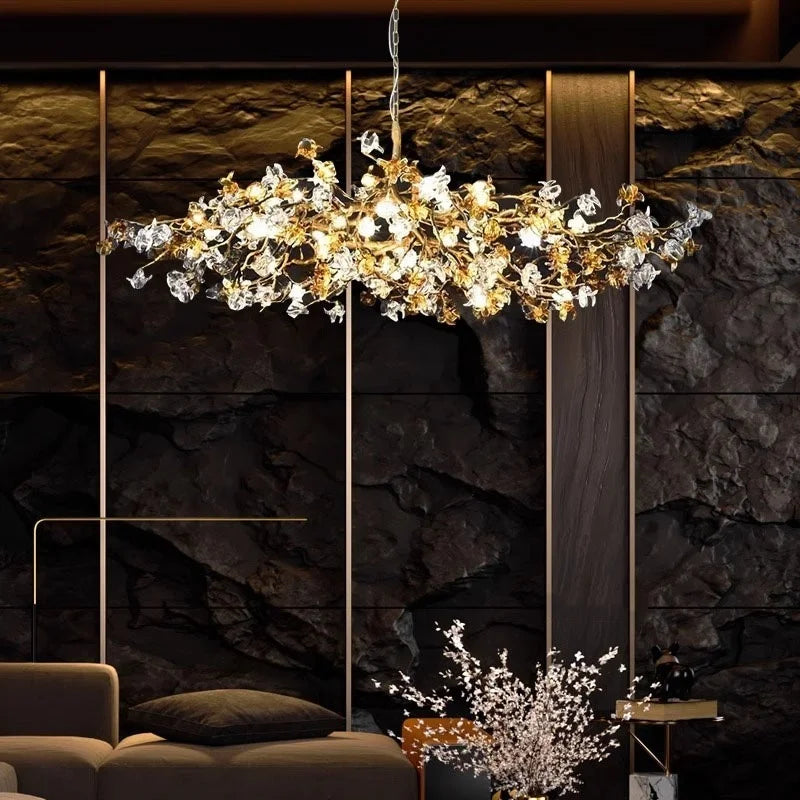 Afralia™ Crystal Branch Chandelier: Luxury Designer Ceiling Crystal Light for Living Room and Bar