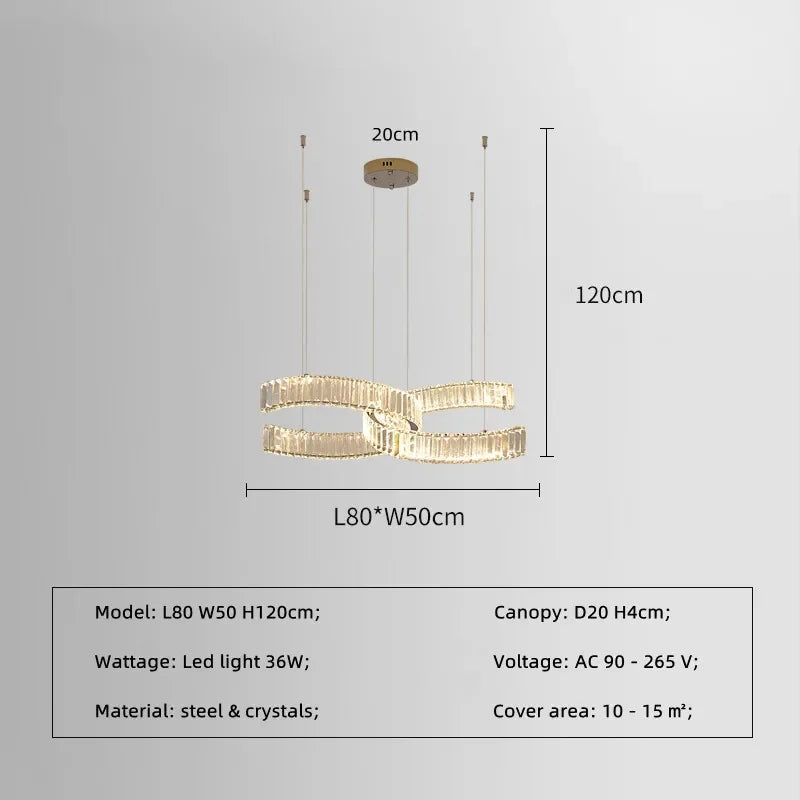 Afralia™ Crystal LED Pendant Lights Remote Control Dimmable Suspension Lamp
