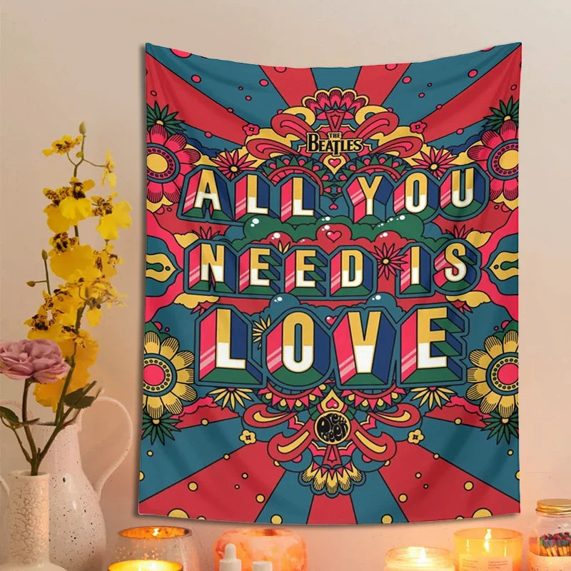 Afralia™ Rainbow Flower Psychedelic Retro Tapestry Wall Hanging Home Decor