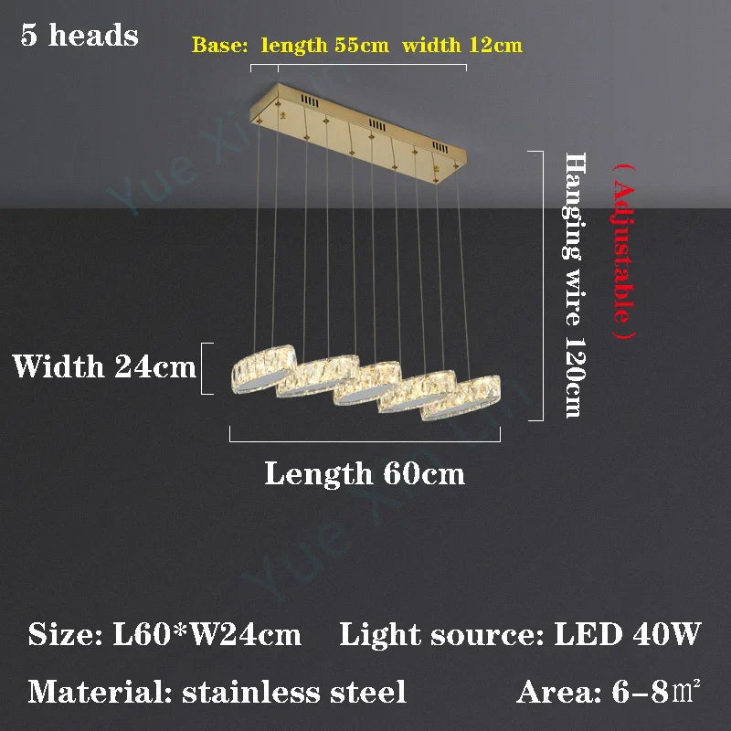 Afralia™ Luxury Crystal Ceiling Pendant LED Chandelier with Remote Control