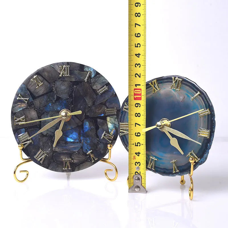 Afralia™ Agate Stone Gold Digital Clock for Home Decoration