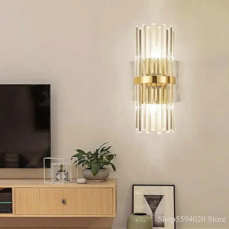 Afralia™ Luxury Crystal Wall Lamp for Modern Living Spaces