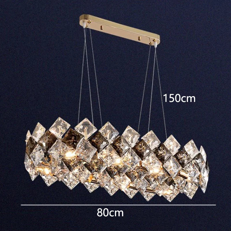 Afralia™ Crystal Chandelier for Living & Dining Room, Luxury Ceiling Light Fixture
