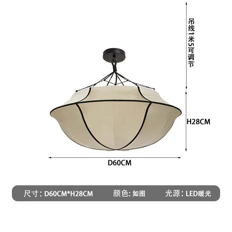 Afralia™ Silk Fabric LED Pendant Lights for Living Room, Bedroom, Kitchen Island