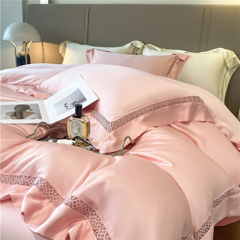 Afralia™ Eucalyptus Fiber Lace Bedding Set for Soft, Silky & Cool Skin-friendly Comfort