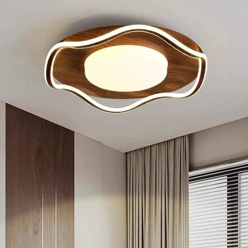 Afralia™ Walnut Ceiling Lamp Modern Master Bedroom Dining Room Nordic Chinese new