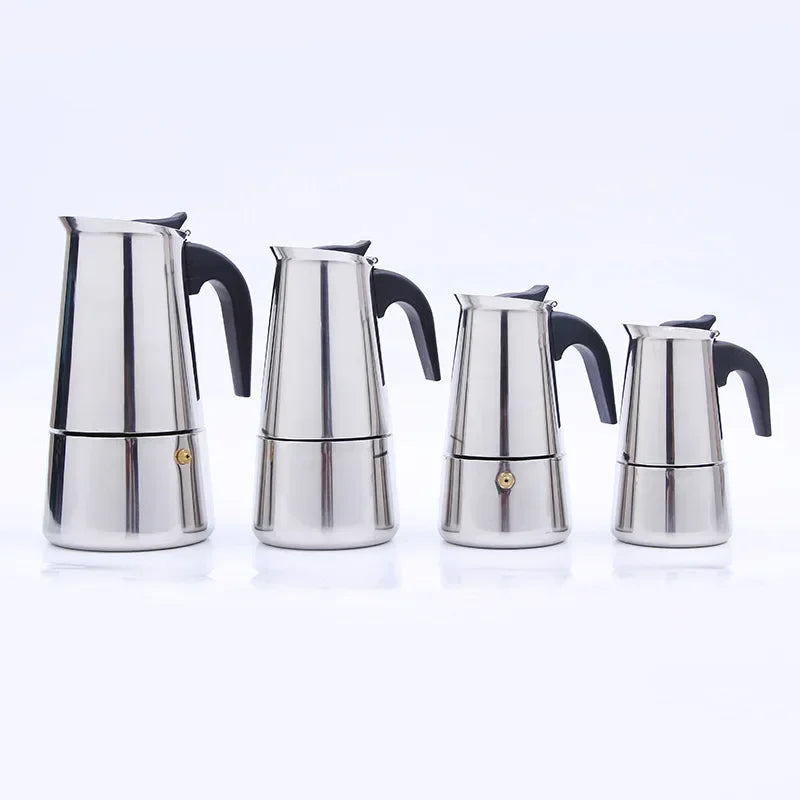 Afralia™ Stainless Steel Moka Coffee Pot 4-Cup Espresso Maker