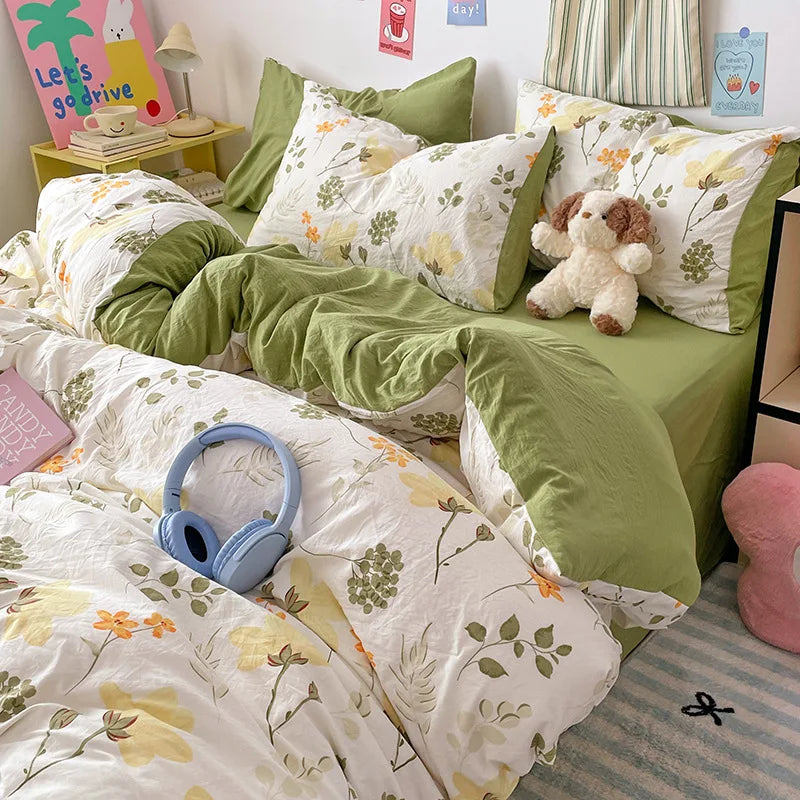 Afralia™ Cloud Cotton Printed Bedding Sets | Super Soft Quilt Set for School Home Twin King