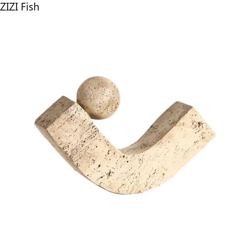 Afralia™ Geometric Stone Ornaments Desk Decoration Modern Artwork Statue Room Decor