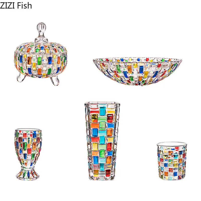 Afralia™ Glass Vase Flower Pots Modern Crafts Artificial Flowers Vases Multiple Styles