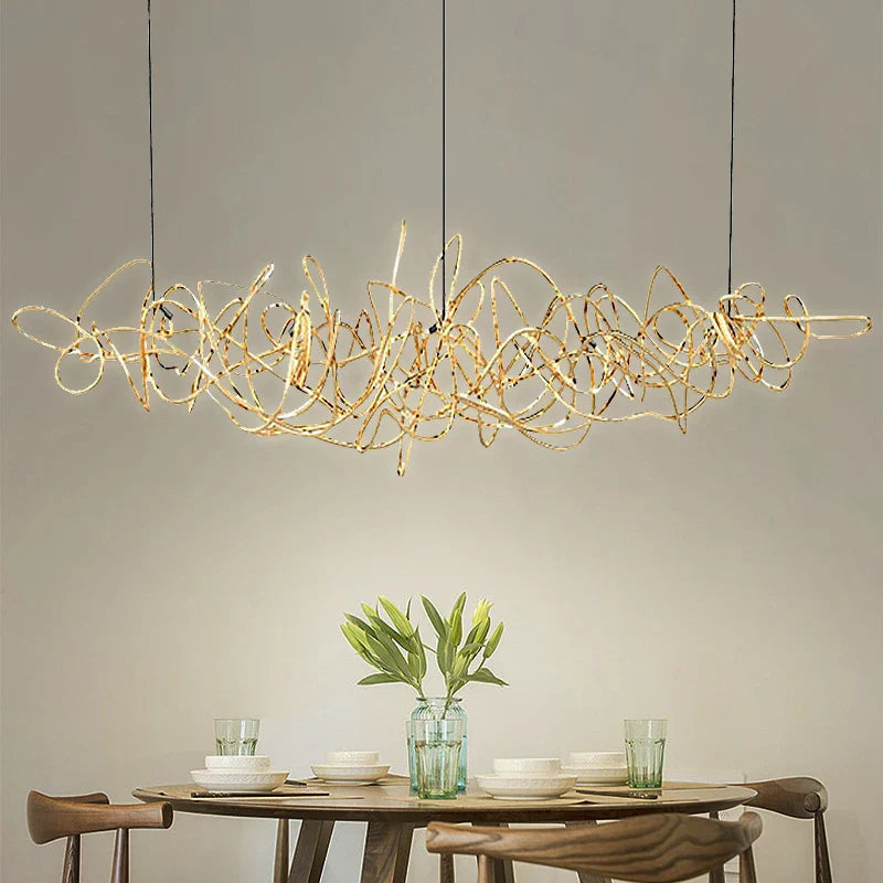 Afralia™ Nordic Art LED Chandelier: Modern Creative Pendant Lamp Light for Dining Table Room